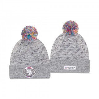 49ers Knit Hat Cuffed Gray 2020 NFL Cancer Catch