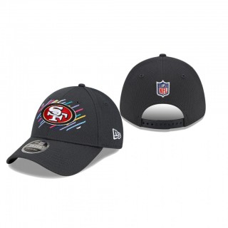 49ers Hat 9FORTY Adjustable Charcoal 2021 NFL Cancer Catch