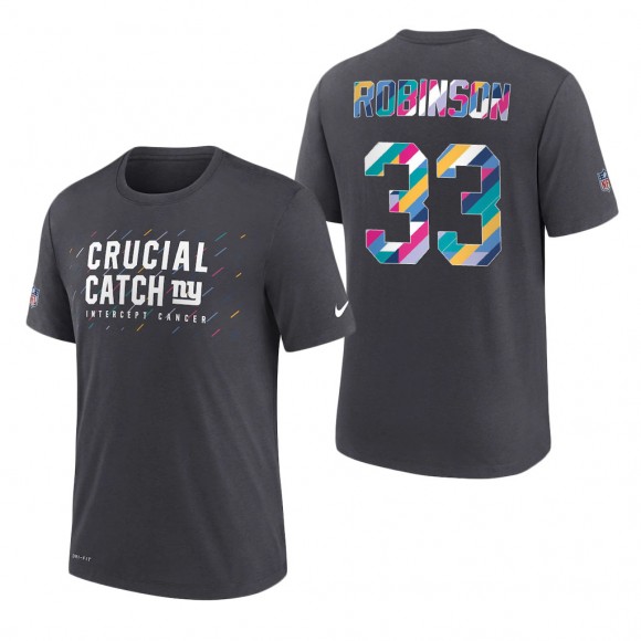 Aaron Robinson Giants 2021 NFL Crucial Catch Performance T-Shirt