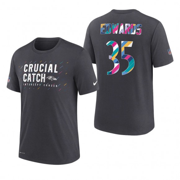 Gus Edwards Ravens 2021 NFL Crucial Catch Performance T-Shirt