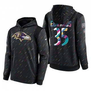 Gus Edwards Ravens 2021 NFL Crucial Catch Therma Pullover Hoodie
