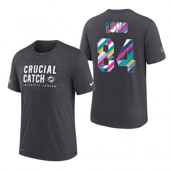 Hunter Long Dolphins 2021 NFL Crucial Catch Performance T-Shirt