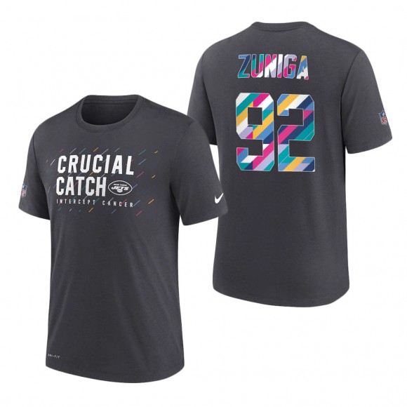 Jabari Zuniga Jets 2021 NFL Crucial Catch Performance T-Shirt