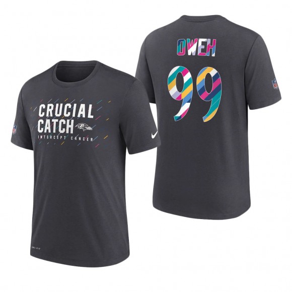 Jayson Oweh Ravens 2021 NFL Crucial Catch Performance T-Shirt