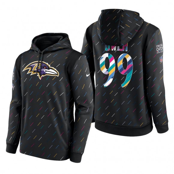 Jayson Oweh Ravens 2021 NFL Crucial Catch Therma Pullover Hoodie