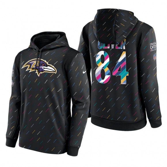 Josh Oliver Ravens 2021 NFL Crucial Catch Therma Pullover Hoodie