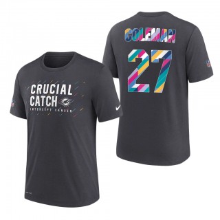Justin Coleman Dolphins 2021 NFL Crucial Catch Performance T-Shirt