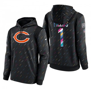 Justin Fields Bears 2021 NFL Crucial Catch Therma Pullover Hoodie