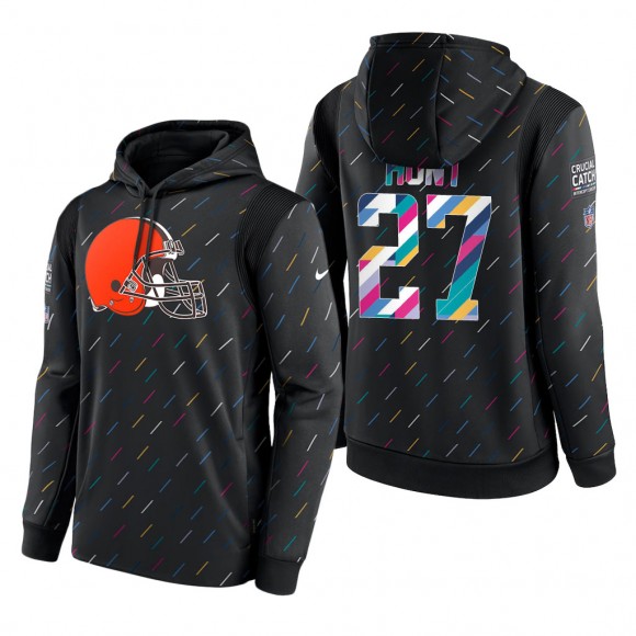 Kareem Hunt Browns 2021 NFL Crucial Catch Therma Pullover Hoodie