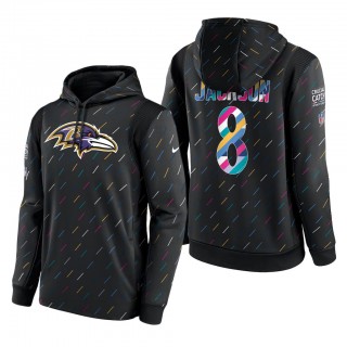 Lamar Jackson Ravens 2021 NFL Crucial Catch Therma Pullover Hoodie