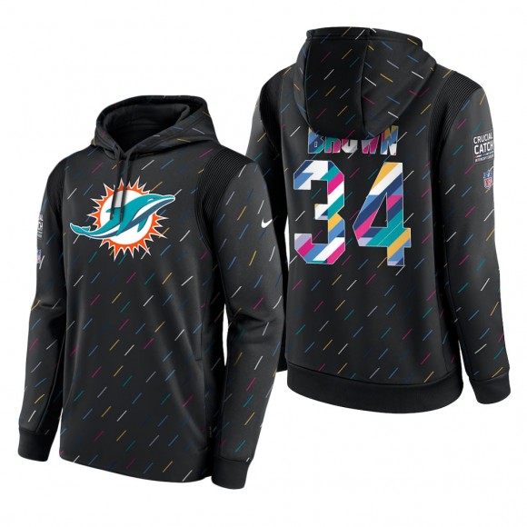 Malcolm Brown Dolphins 2021 NFL Crucial Catch Therma Pullover Hoodie