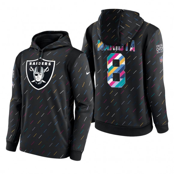 Marcus Mariota Raiders 2021 NFL Crucial Catch Therma Pullover Hoodie