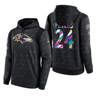 Marcus Peters Ravens 2021 NFL Crucial Catch Therma Pullover Hoodie