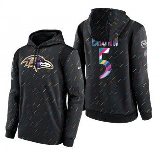 Marquise Brown Ravens 2021 NFL Crucial Catch Therma Pullover Hoodie