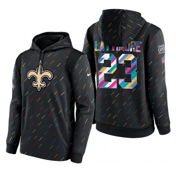 Marshon Lattimore Saints 2021 NFL Crucial Catch Therma Pullover Hoodie