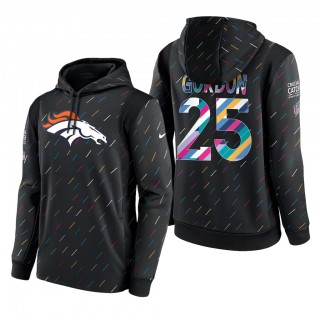 Melvin Gordon Broncos 2021 NFL Crucial Catch Therma Pullover Hoodie