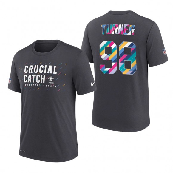 Payton Turner Saints 2021 NFL Crucial Catch Performance T-Shirt