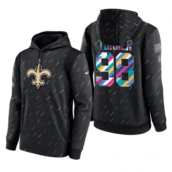 Payton Turner Saints 2021 NFL Crucial Catch Therma Pullover Hoodie