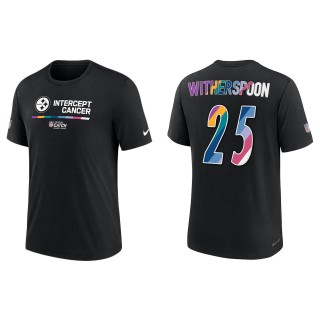 Ahkello Witherspoon Pittsburgh Steelers Black 2022 NFL Crucial Catch Performance T-Shirt