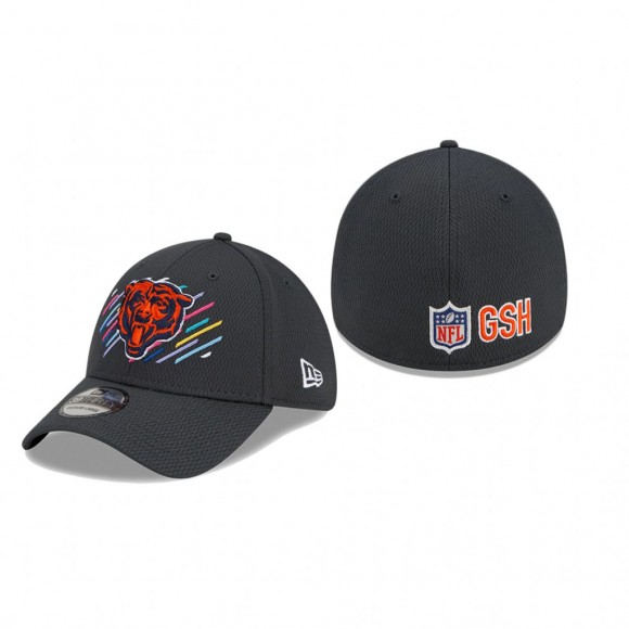 Bears Hat Head Logo 39THIRTY Charcoal 2021 NFL Cancer Catch