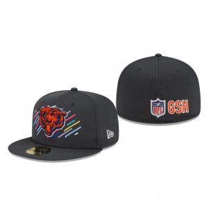 Bears Hat Head Logo 59FIFTY Charcoal 2021 NFL Cancer Catch