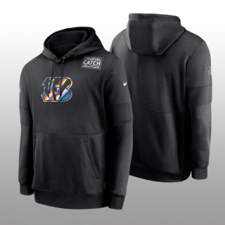 Bengals Hoodie Sideline Performance Black Cancer Catch