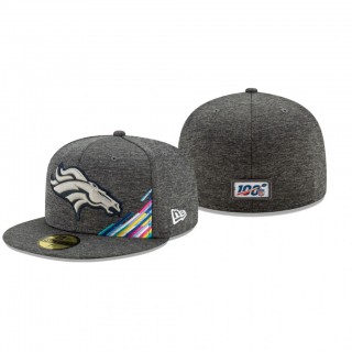 Broncos Hat 59FIFTY Fitted Heather Gray 2019 NFL Cancer Catch