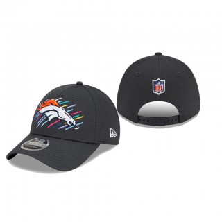 Broncos Hat 9FORTY Adjustable Charcoal 2021 NFL Cancer Catch