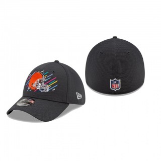 Browns Hat 39THIRTY Flex Charcoal 2021 NFL Cancer Catch