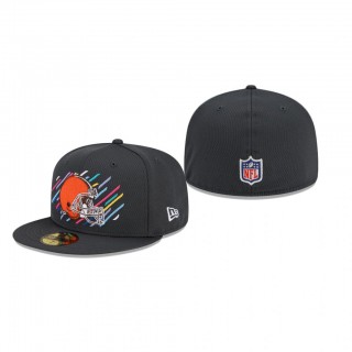 Browns Hat 59FIFTY Fitted Charcoal 2021 NFL Cancer Catch