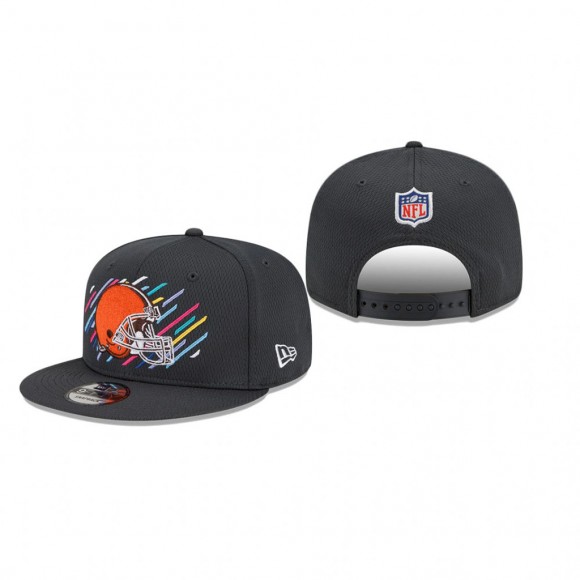 Browns Hat 9FIFTY Snapback Adjustable Charcoal 2021 NFL Cancer Catch