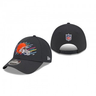 Browns Hat 9FORTY Adjustable Charcoal 2021 NFL Cancer Catch