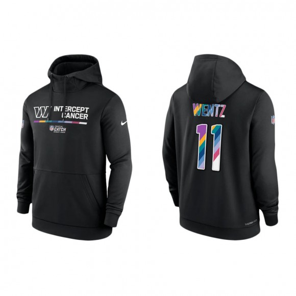 Carson Wentz Washington Commanders Black 2022 NFL Crucial Catch Therma Performance Pullover Hoodie