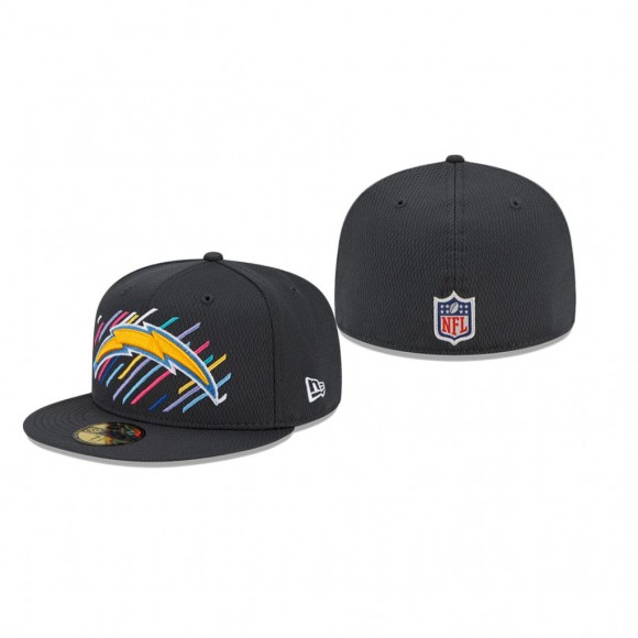 Chargers Hat 59FIFTY Fitted Charcoal 2021 NFL Cancer Catch