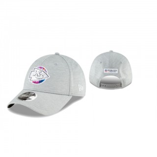 Chiefs Hat Coaches 9FORTY Adjustable Heather Gray 2020 NFL Cancer Catch