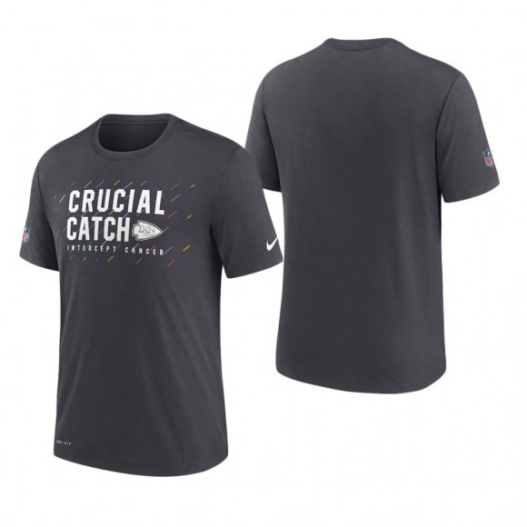 Chiefs T-Shirt Performance Charcoal 2021 NFL Cancer Catch