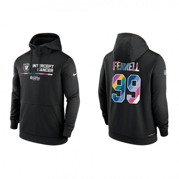 Clelin Ferrell Las Vegas Raiders Black 2022 NFL Crucial Catch Therma Performance Pullover Hoodie