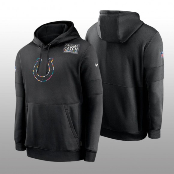Colts Hoodie Sideline Performance Black Cancer Catch
