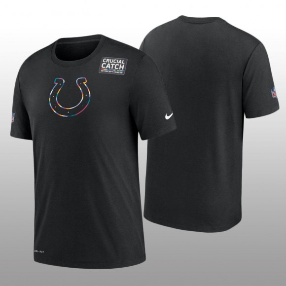 Colts T-Shirt Sideline Black Cancer Catch
