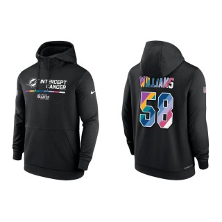 Connor Williams Miami Dolphins Black 2022 NFL Crucial Catch Therma Performance Pullover Hoodie