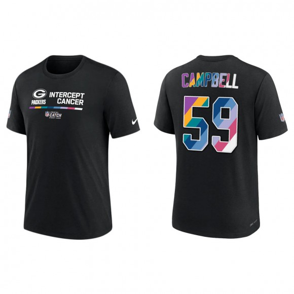 De'Vondre Campbell Green Bay Packers Black 2022 NFL Crucial Catch Performance T-Shirt