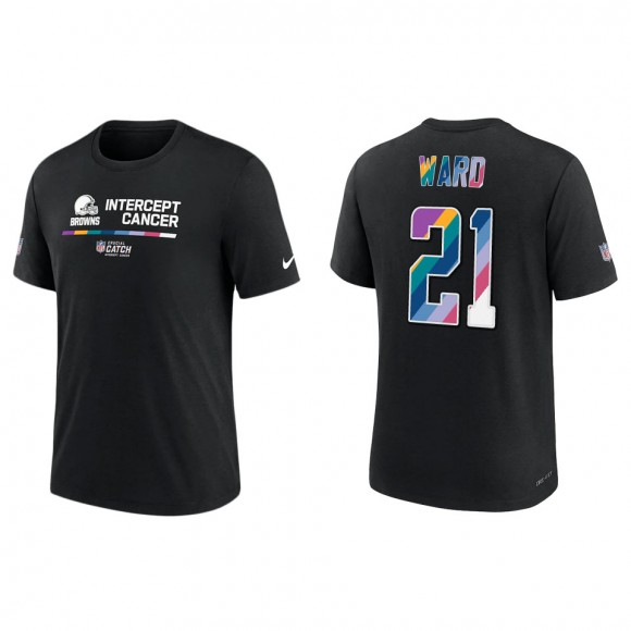 Denzel Ward Cleveland Browns Black 2022 NFL Crucial Catch Performance T-Shirt