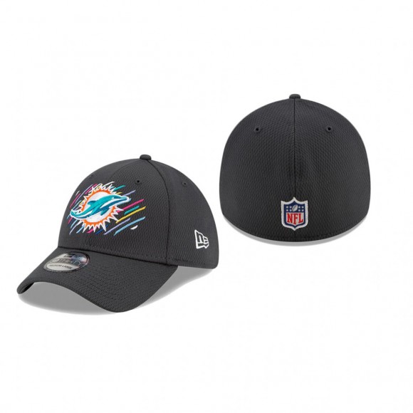 Dolphins Hat 39THIRTY Flex Charcoal 2021 NFL Cancer Catch
