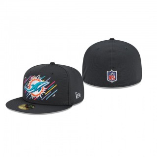 Dolphins Hat 59FIFTY Fitted Charcoal 2021 NFL Cancer Catch