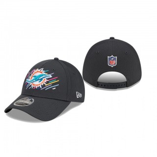 Dolphins Hat 9FORTY Adjustable Charcoal 2021 NFL Cancer Catch