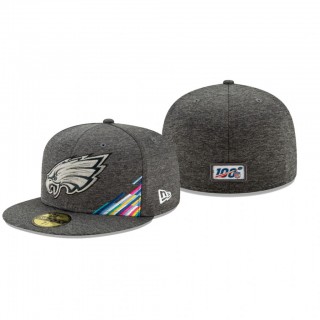 Eagles Hat 59FIFTY Fitted Heather Gray 2019 NFL Cancer Catch
