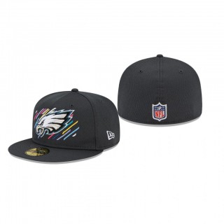 Eagles Hat 59FIFTY Fitted Charcoal 2021 NFL Cancer Catch