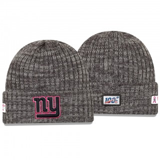 Giants Knit Hat Cuffed Heather Gray 2019 NFL Cancer Catch