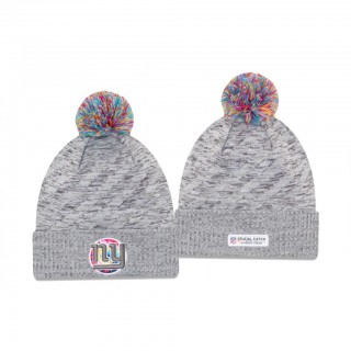 Giants Knit Hat Cuffed Gray 2020 NFL Cancer Catch