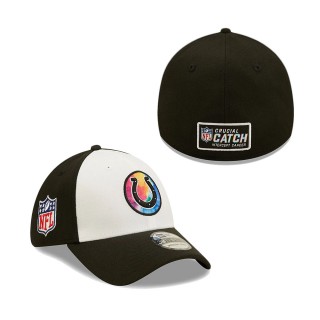 Men's Indianapolis Colts White Black 2022 NFL Crucial Catch 39THIRTY Coaches Flex Hat